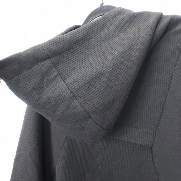 Zara Trafaluc Hooded Sweatshirt Womens XS Black Top White Cotton Shirt Underlay - Picture 10 of 14